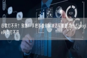 谷歌打不开？别急！手把手教你解决访问难题|为什么google网页打不开